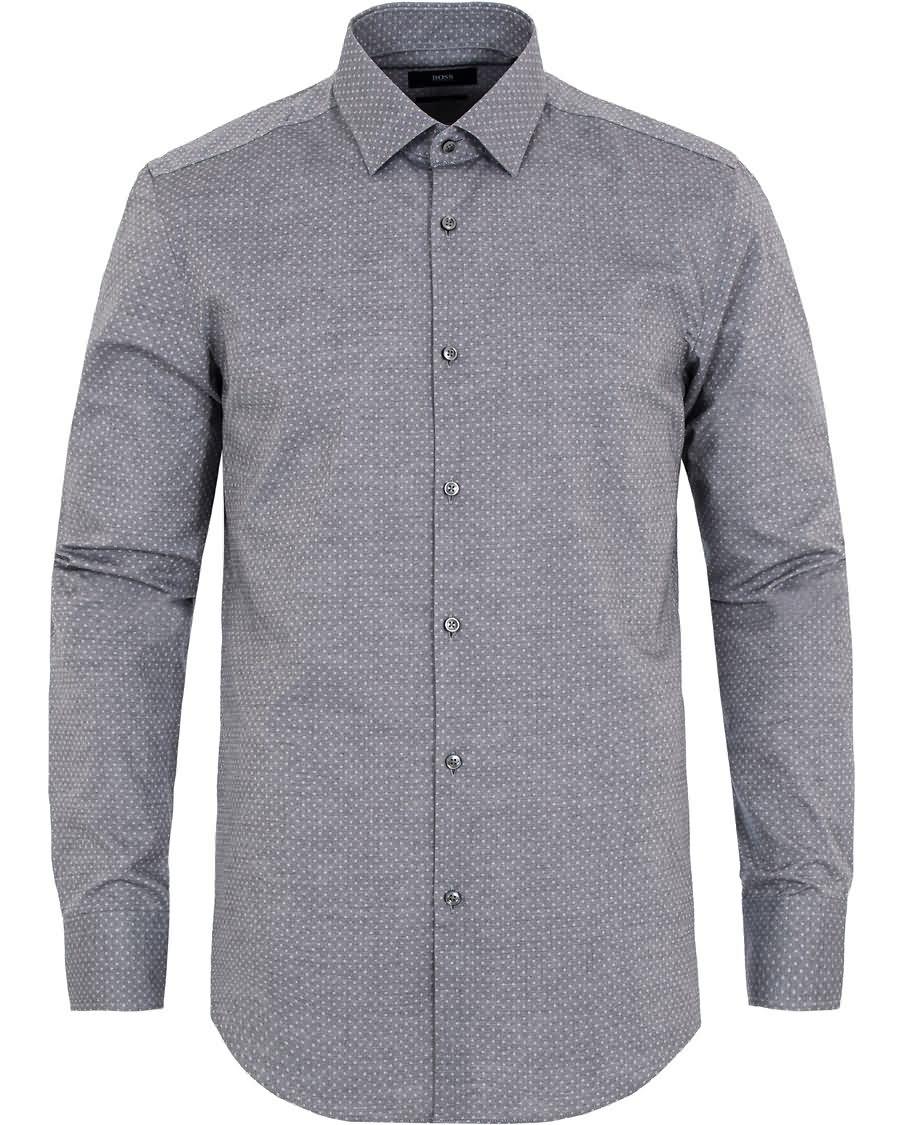 boss jenno dot slim fit shirt light grey Opprinnelige Prisen 51r0x